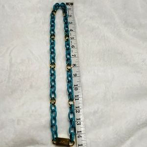 Michael‎ kors Turquoise & Gold link necklace.